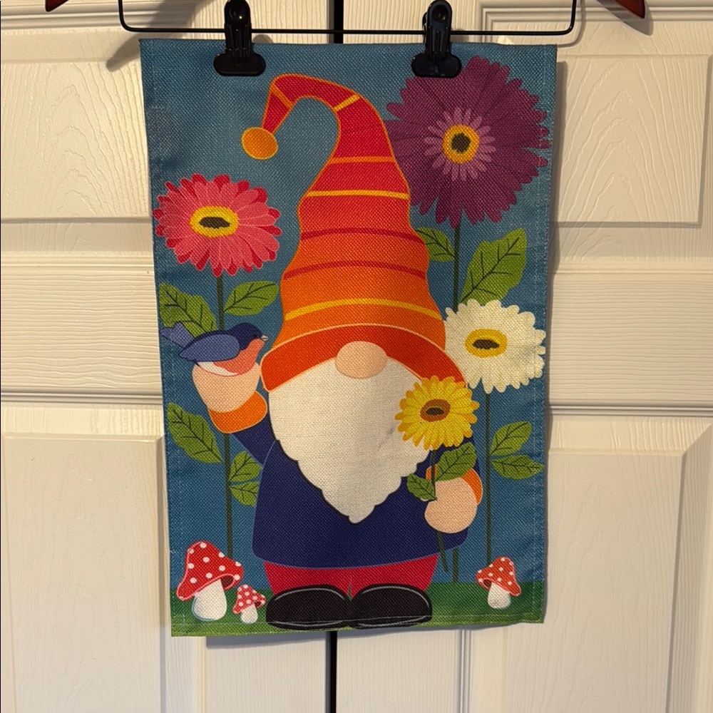 Evergreen (2022) Brand Colorful Spring Gnome Garden Flag